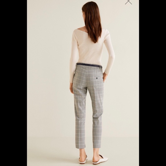 (2 for $30) Mango Women Straight Checked Trousers - Picture 4 of 15